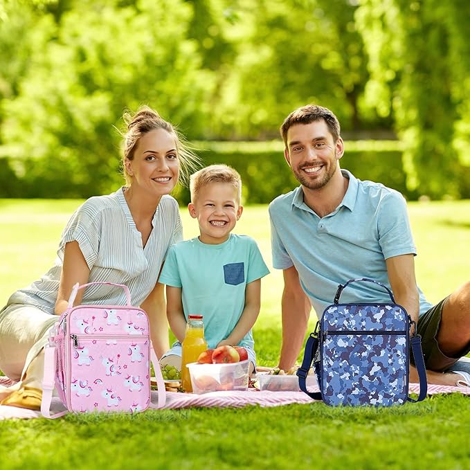 Kids Insulated Lunch Box Bag, Thermal Picnic Cool Bags with Adjustable Strap for Adults Children Women Men Boys Girls School Work (Mermaid01)