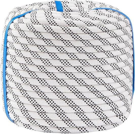 1/2 Inch 50ft Double Braided Polyester Arborist Rope, Heavy Duty Nylon Rope for Anchor, Tree Work, Cargo, Pulling, Sailing(White)