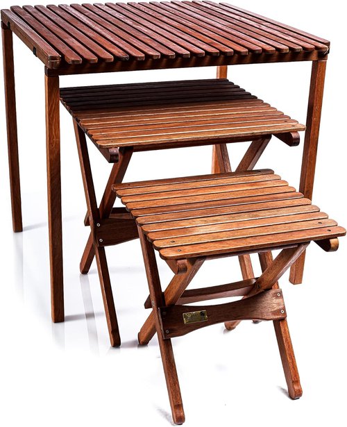 BYER OF MAINE, Pangean Folding Wooden Table, Easy to Fold and Carry Wooden Camp Table, Match Pangean Furniture, 20" L x 20" W x 22" H