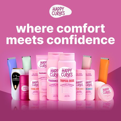 HAPPY NUTS & HAPPY CURVES Comfort Cream His (3.4 oz) and Hers (2.25 oz) Set - Anti-Chafing Sweat Defense, Odor Control, Aluminum-Free Mens Deodorant & Hygiene Product