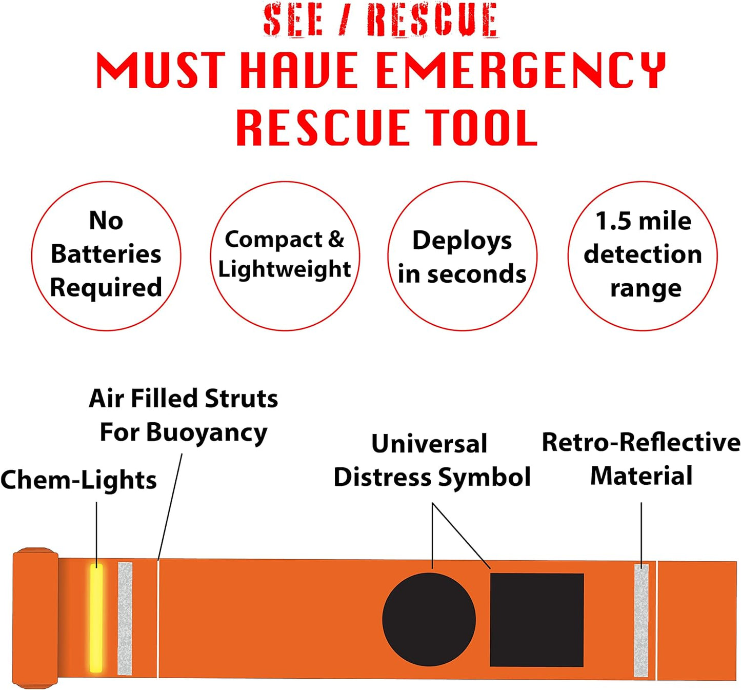 Portable Streamer Survival Tool - Emergency Rescue Device for Land, Sea & Snow
