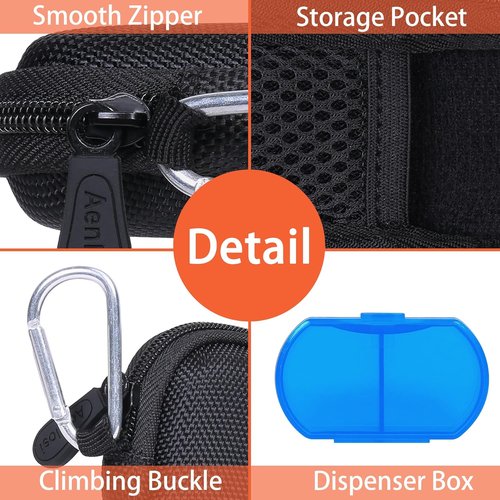 Hard Storge Case Replacement for AliveCor Kardia Mobile ECG Monitor Device 6/1L /SHANREN Heart Rate Monitors with Pill Organizer by Aenllosi