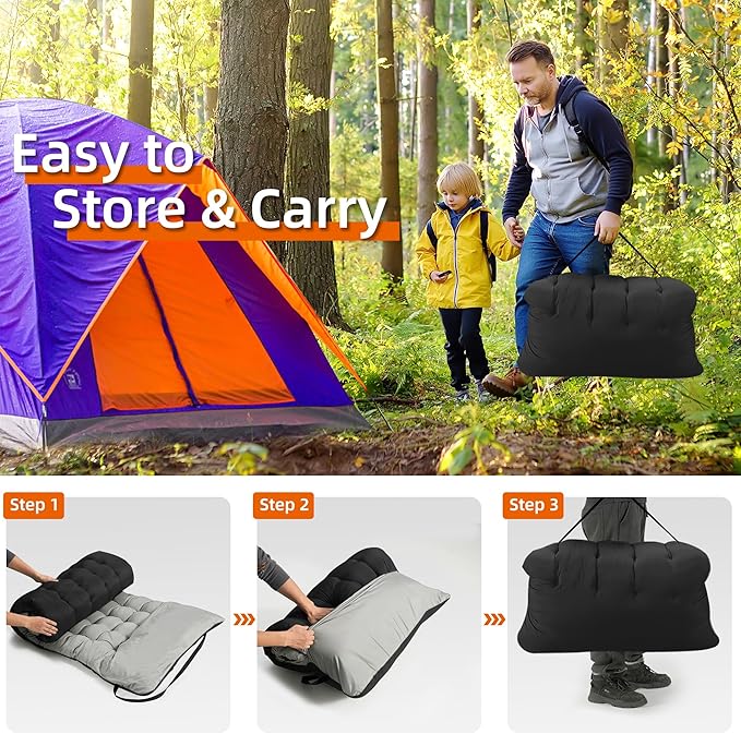 Portable Camping Cot, Sleeping Cot for Adult, 28" Extra Wide Heavy Duty Folding Cot with Thick Mattress, Portable Camping Bed for Outdoor Camping/Office, Home Nap 2Pcs (Black)