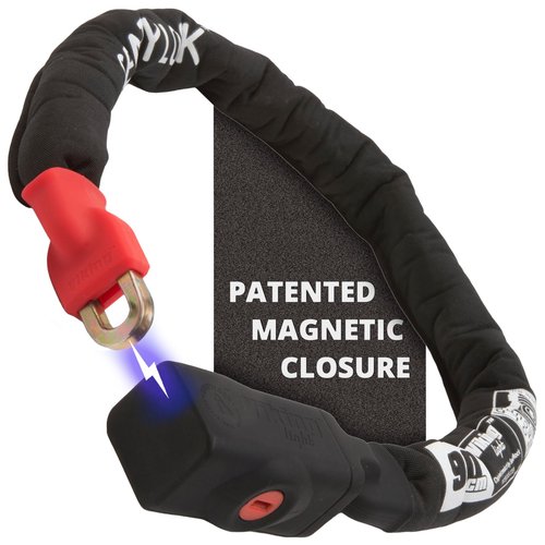 Seatylock Viking Bike Chain Lock with Key - Magnetic Patented Sold Secure Silver Rated - Heavy Duty Anti Theft - Smart Ultra Security Bicycle Lock (35.5 Inch)