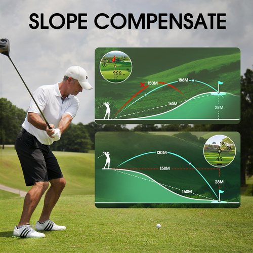 Golf Range Finder with Slope 600/1000YDS, 6X Magnification, 0.5 Yard Accuracy, Rechargeable Laser Range Finder Blue 600Y