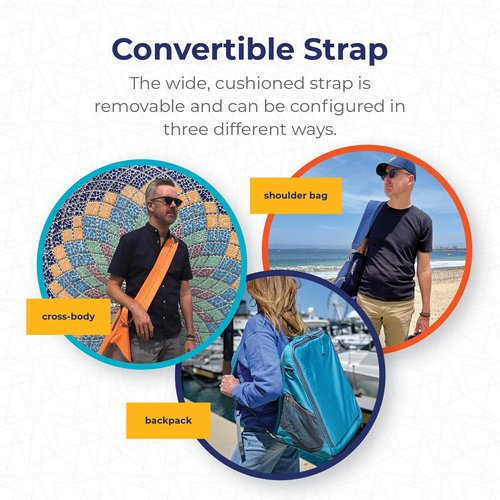 PLAYAMIGO Portable Ground Chair Backpack Tote Bag - For Beach Picnic Camping Outdoor Concerts Traveling - Large Capacity Comfortable Straps Several Pockets