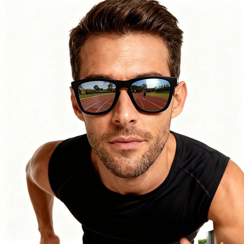 EPHIU Polarized Sports Sunglasses for Men Women Mirror Lens for Running Hiking Cycling (No Bounce No Slip,Square) TBK/GREY