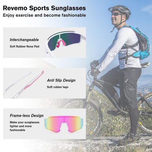 Revemo Baseball Sunglasses for Women Men, Polarized Sports Sunglasses, Camping Golf Tennis Hiking Fishing Pickleball