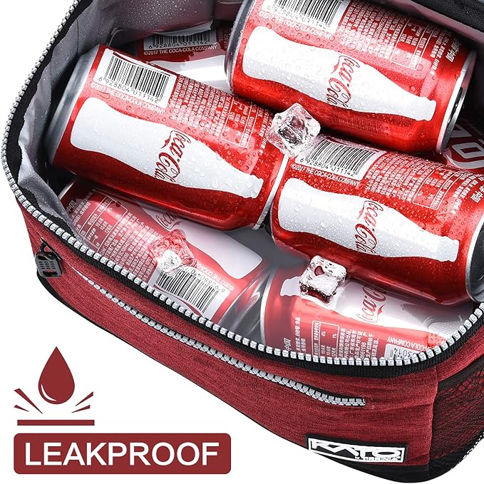 Tirrinia Insulated Lunch Box for Men/Women, Leakproof Thermal Lunch Bag for Office Picnic Work Beach Camping,Reusable Lunch Cooler Tote for Adult, Red
