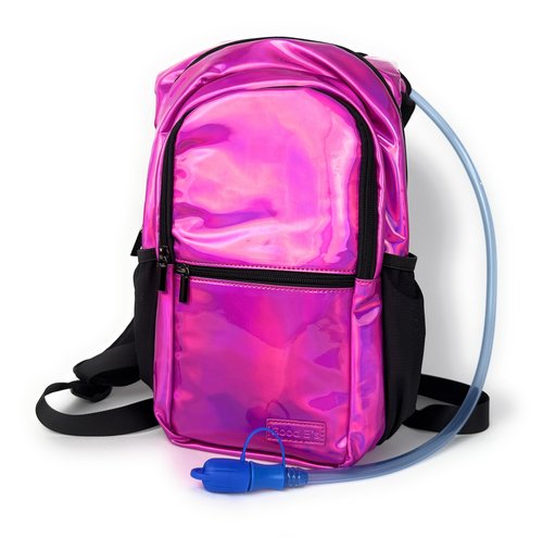 Good ES Reflective Hydration Backpack for Women with 2L Bladder, Festival Essential, Rave Hydration Pack Hydropack Hydro for Hiking, Running, Biking, Festival Gear