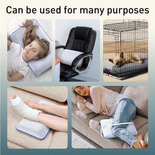 Travel & Camping Cooling Memory Foam Pillow for Backpacking &Airplanes &Beach, Medium Firm Small Camp Bed Pillow for Car Sleeping,Toddler, Breathable Washable Cover, Neck Support Portable Compressible