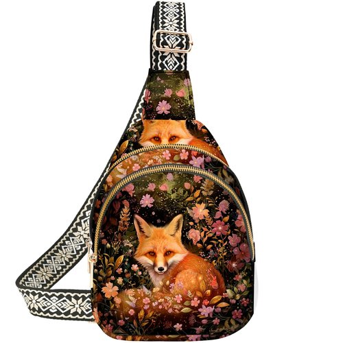 opshksog Animal Small Sling Bag for Women Leather Crossbody Bags Sling Backpack for Outdoor Travel