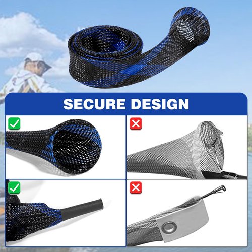 KPEPIX 12PCS Fishing Rod Sleeve Without Lanyard - Fishing Pole Sleeve Fishing Rod Cover for Baitcasting Rod, Casting Rod, Sea Fishing Rod, Fly Rod and Sea Fishing Rod-Fishing Rod Sock