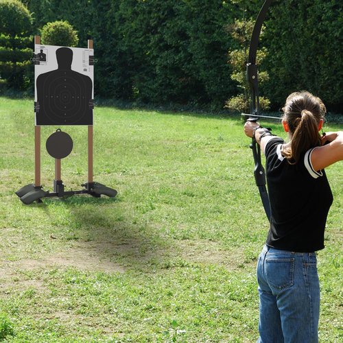 Wasoyun 2-in-1 Shooting Target Stand Base Adjustable Width from 8" to 24" for USPSA/IPSC and IDPA Cardboard and Paper Targets Practice 1 Pack