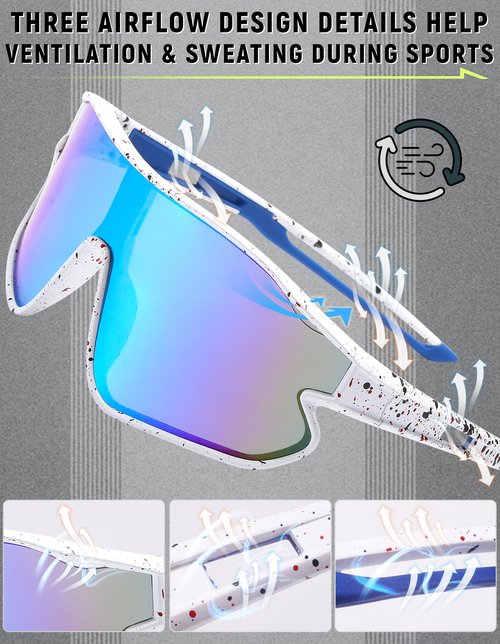 NICBOOY Youth Baseball Sunglasses 2 Pairs Boys Sunglasses, Baseball Cycling Shades Running UV400 Kids Sunglasses