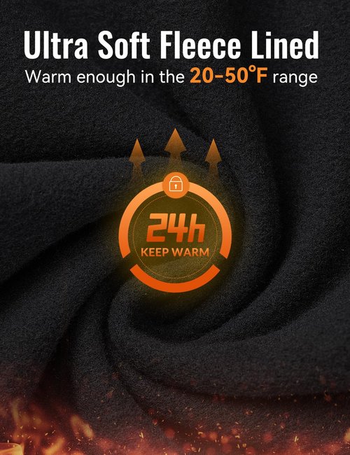 baleaf Men's Thermal Running Tights Winter Cycling Pants Fleece Lined Compression Leggings Zipper Pockets Cold Weather Gear Black XXL