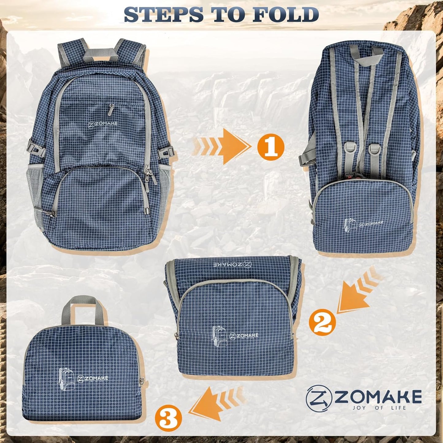 ZOMAKE Lightweight Packable Backpack 30L, Foldable Hiking Backpacks Water Resistant Compact Folding Daypack for Travel(Black)