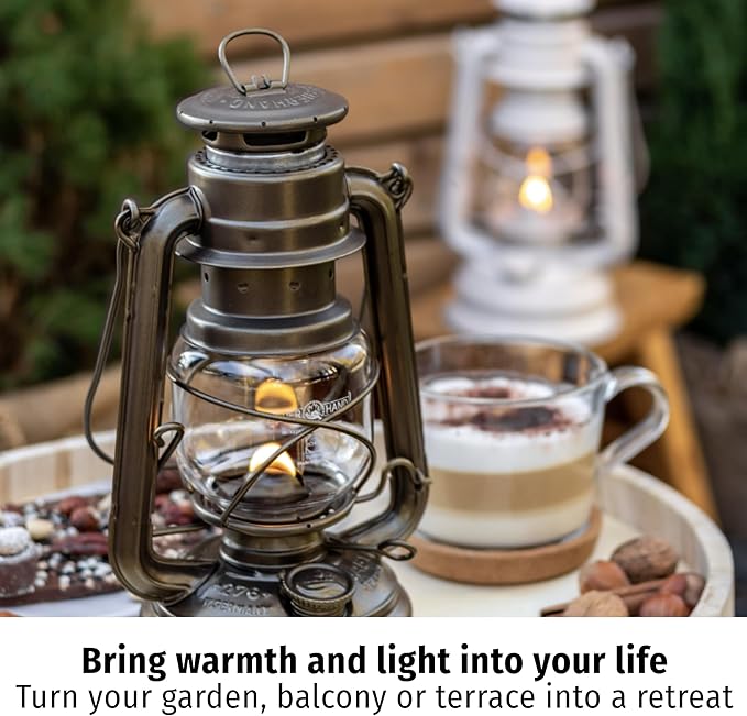 Outdoor Kerosene Fuel Lantern, German Made Weather Resistant Baby Special 276 Galvanized Hurricane Lamp for Camping or Patio, 10 Inches, Ruby Red