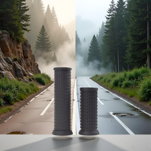 2PCS Bike Long/Short Handlebar Grips for Twising Shifter, Shockproof Anti Slip for MTB Parts, Cycling Parts and Components Anti Slip Soft Rubber Handlebars, Headsets and Stems(Black)