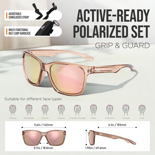 AEROX Large-Fit Polarized Sunglasses for Running, Golf, Fishing, Driving and Cycling - UV Protection Sports Glasses for Men, Women