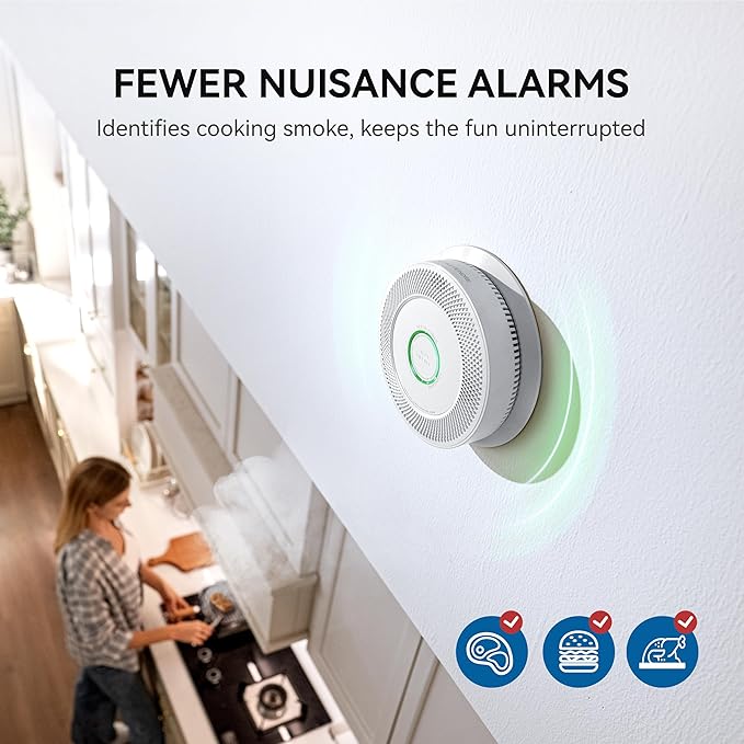 SITERWELL Hardwired Interconnected Smoke and Carbon Monoxide Detector, 10 Year Product Life Alarm Smoke Carbon Monoxide Detector with 2 AA Batteries Back Up, Smoke and CO Detector Voice Alert,3 Pack