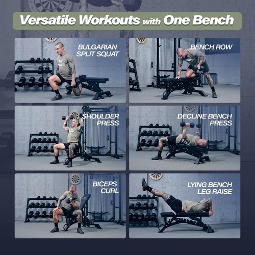 MAJOR FITNESS Adjustable Weight Bench (Elite Version) - 1300LBS Capacity, 32 Positions for Strength Training, Bench Press, and Full-Body Workouts for Home or Garage Gym, Black