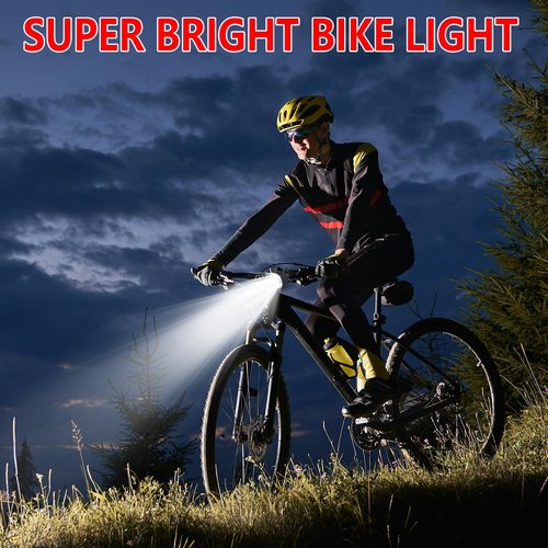 POOLHOLE 400 lumens Bike Headlight, Smart Sensor Mode Bike Light,Anti-Glare Waterproof Bike Headlight, USB-C Rechargeable Battery, Adjustable LED Bike Light for Night Riding