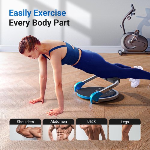 MERACH Ab Machine for Stomach Workout, Ab Crunch Machine with 3 Adjustable Resistance and Automatic Rebound, Sit Up Machine with 330 LBS Weight Capacity, Ab Workout Equipment for Home Exercise (Blue)