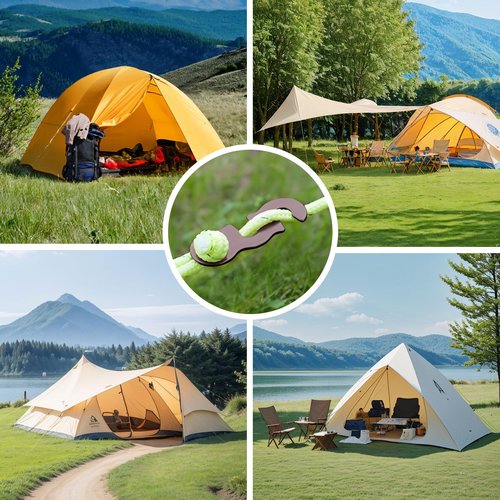 Paracordland-10pcs Aluminum Alloy Camping Tent Guyline Cord Adjuster Tent Wind Buckles Tent Rope Tensioners Paracord Tensioner for Camping Hiking Backpacking Outdoor Activity