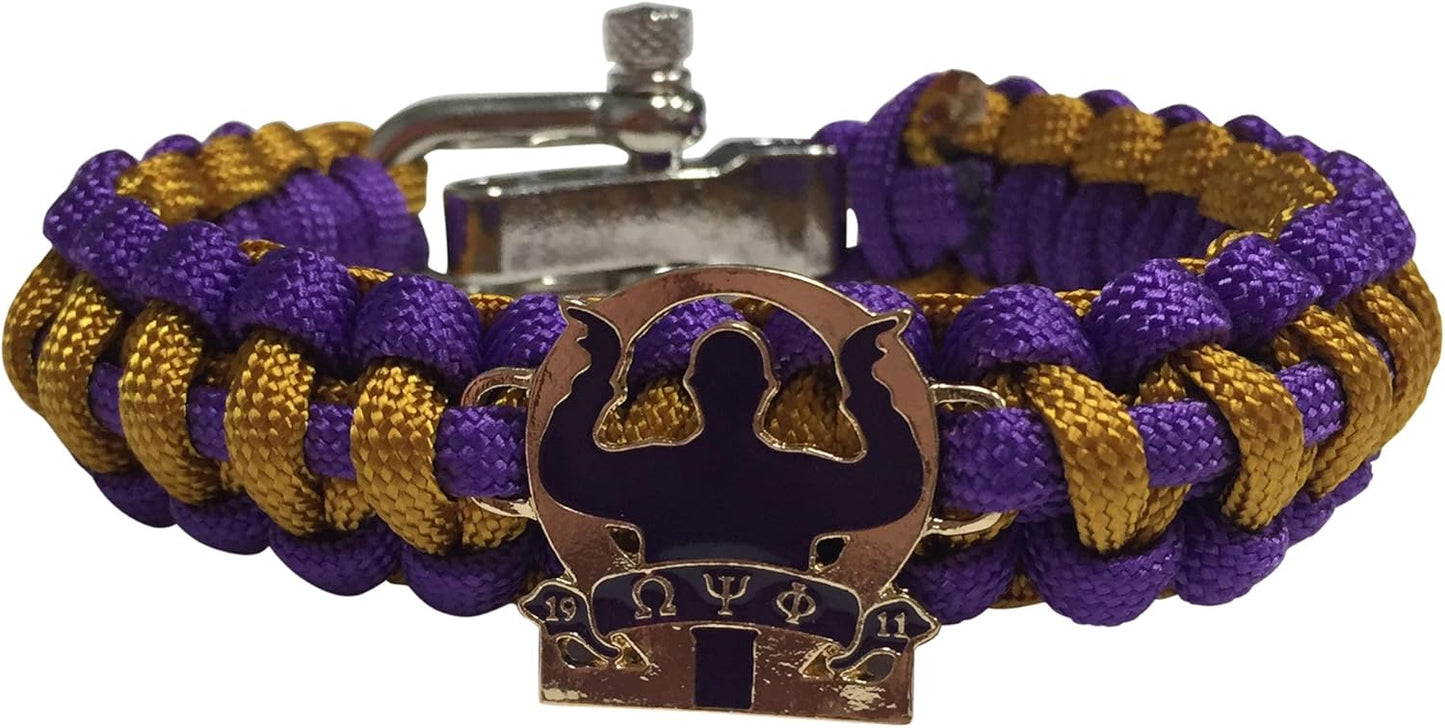 Omega Psi Phi Paracord Bracelet - Adjustable Size