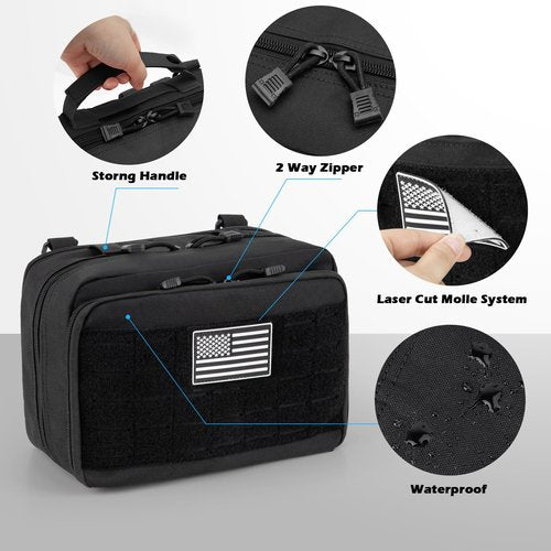 Jueachy Molle Large Tactical Pouch: EDC Pouch Medical Tool Pouches Expandable Admin Bag Accessories Organizer Utility Pack