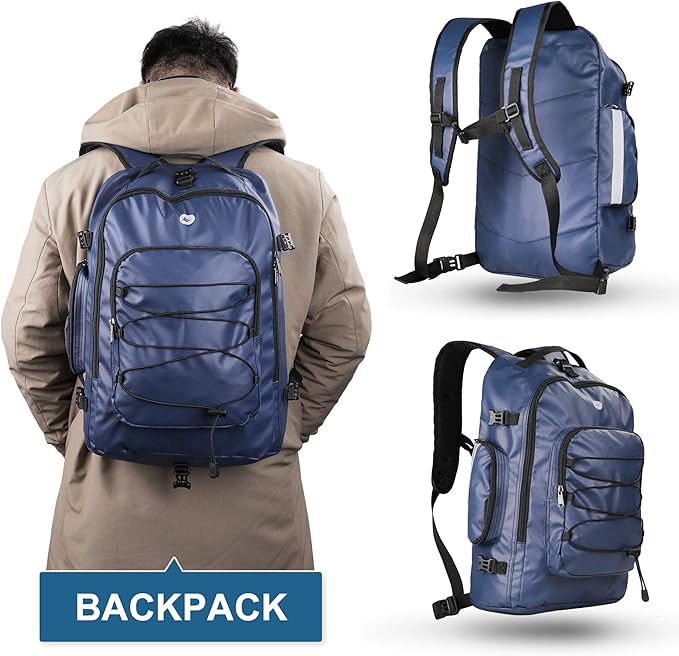 HUNTVP 3 in 1 Bike Pannier Bag - Rack Saddle Backpack Rear Seat Shoulder Laptop Cargo Rack Bicycle Bag with Rain Cover