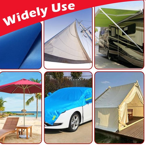 Clroursim Fiberglass Rv Awning Repair Tape Kit - 5 Inch Wide 39ft Heavy Duty Waterproof Tear Repair Patch for Tent, Tarp, Canopy, Boat with Canvas Tape and Sail Repair Tape