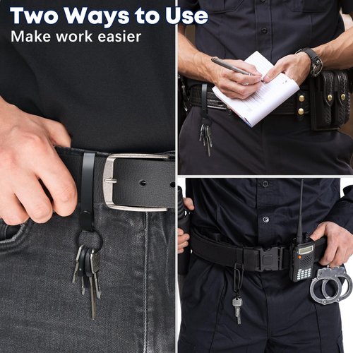 Yeflawor Duty Belt Key Holder, 2PCS Premium Duty Belt Key Clip, Upgraded Quick Release Key Keeper with Key Ring for Police and Law Enforcement Agencies