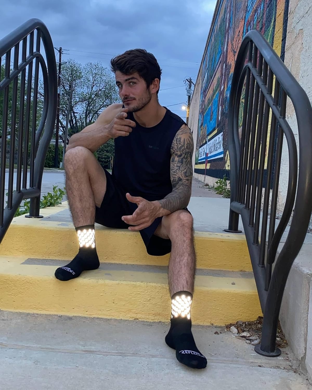 Reflective Socks - High Visibility Sports Socks Cushioned, Biomotion Safety Gear for Outdoor Athletes