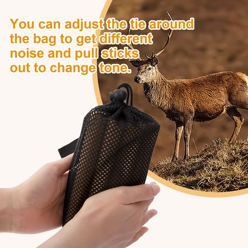 RunNico 1 Pack Rattle Bag Buck Call,Realistic Deer Antlers Rattling Sound with Storage Bag,Rattle Bag Attracting Deer for Simulate Whitetail and Hunting Gear