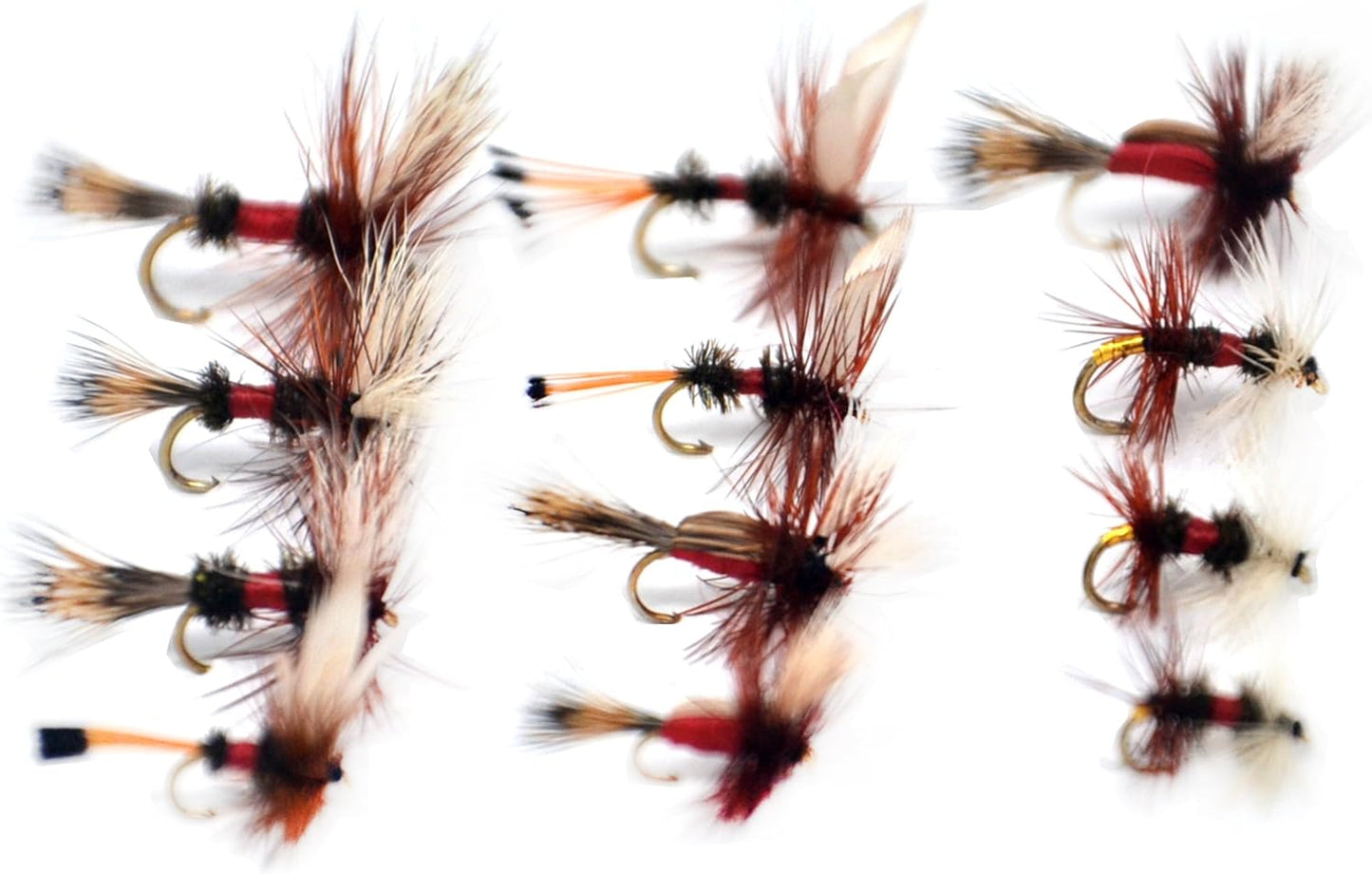 Outdoor Planet 12 Psycho Prince/Anato May/PMX/Parachute Hopper Dry Flies and Nymph Flies for Trout Fly Fishing Flies Lure Assortment