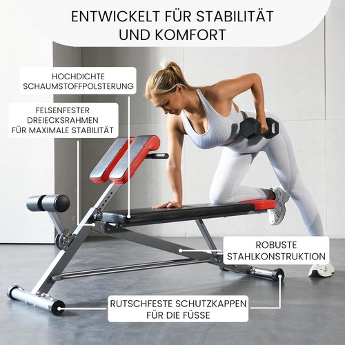 FF Finer Form Multi-Functional Weight Bench for Full All-in-One Body Workout – Adjustable Workout Bench Press for Home Gym, Fitness equipment for Back HyperExtension, Roman Chair Exercise, Sit up