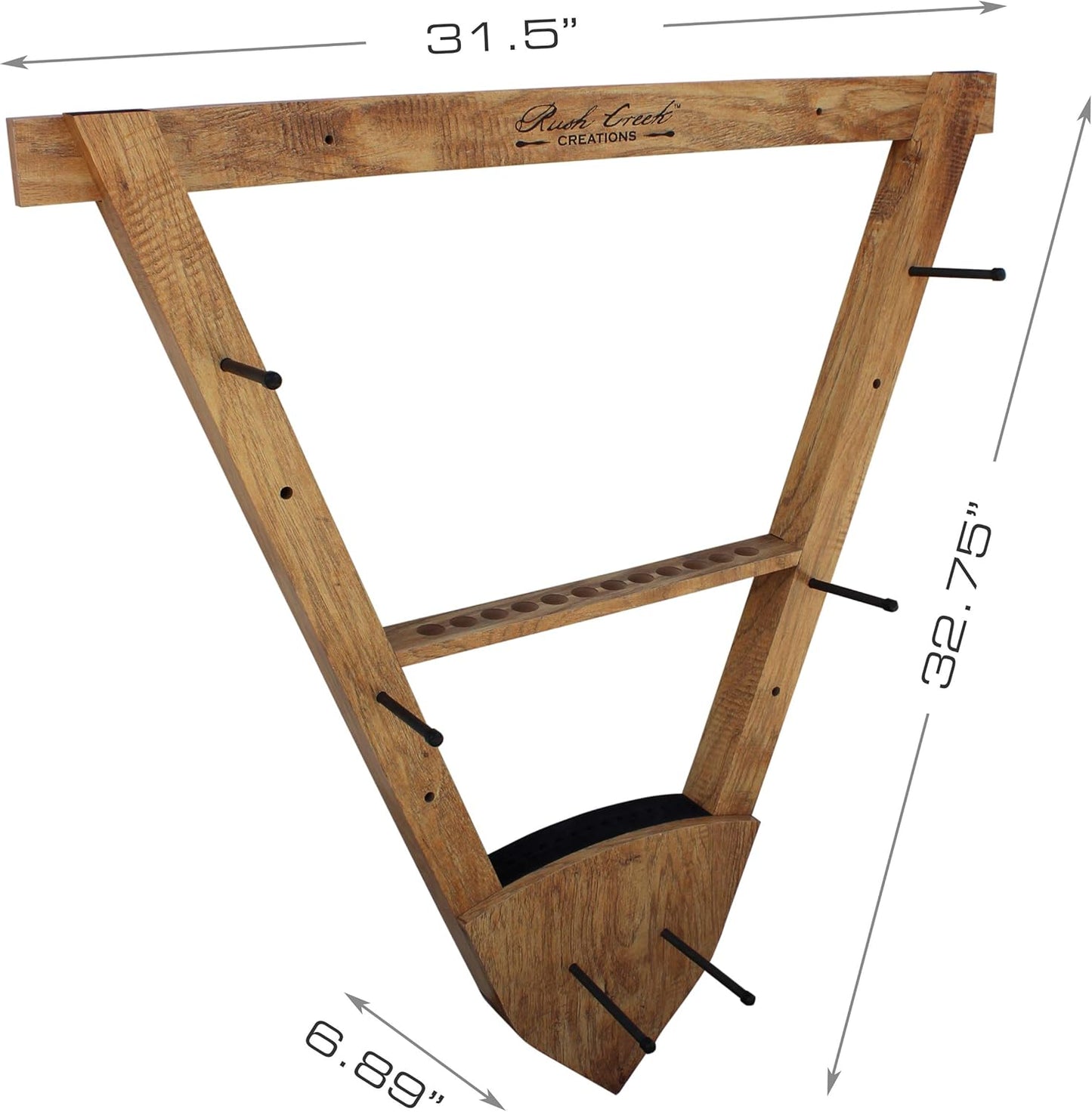 Rush Creek Creations Wall Mounted Bow and Arrow Display Rack for Hunting & Archery Accessories Real Tree 3-Bow Holder & 12-Arrow Storage Handcrafted Small Bows & Big Bow Hanger w/Arrow Holders