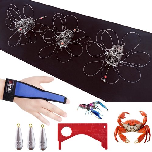 SIWRDTG Crab Trap, Stainless Steel Cylindrical Crab Snare for Dungeness, Rock and Blue Crab