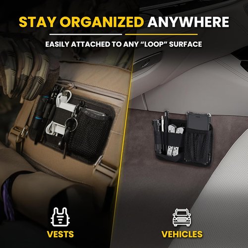 M-Tac Tactical Bag Insert Modular Organizer Utility Admin Pouch Hook Fasteners - Key Holder