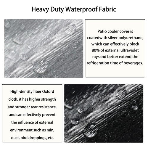 Tiscover Patio Cooler Cart Insulation Cover Fits for 80 Quart Rolling Ice Chest,Waterproof with Uv Cooler Covers Outdoor for 80 Quart Rolling Cooler Cart 37" L X 17" W X 31.5" H