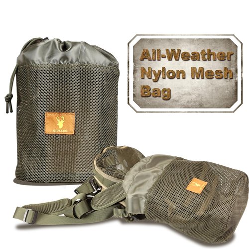 QIULLEN Ultralight Saddle Hunting Dump Bag - Silent Noiseless Fabric with Drawstring Closure, Foldable Design for Tree Stand Accessories | Fits Hunting Belt & MOLLE System | Compact Roll-Up Pouch