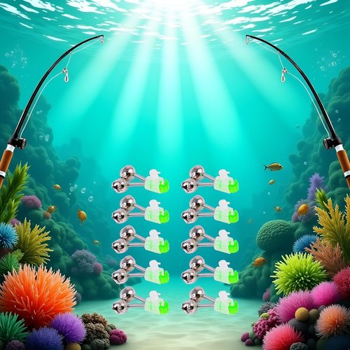 PurYupearl 10 PCS Silver Fishing Rod Bells Double Bell 1.89 Inch Green Galvanized Fish Bite Alarm Portable Reusable Bite Indicator for Night Fishing Bite Indicators