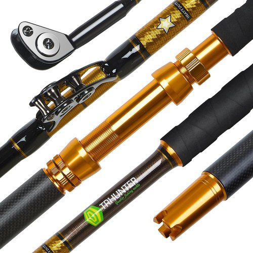 TRHUNTER Offshore Trolling Rod Saltwater Big Game Boat Fishing Rod Heavy Duty Roller Rod (6' - 80-120lbs - Carbon Butt)