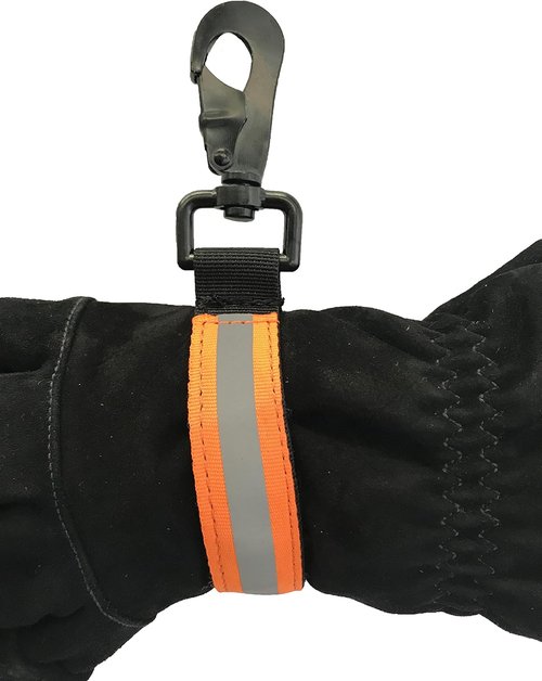 LINE2design Heavy Duty Firefighter Glove Strap with Orange Reflective Trim - Ultimate Turnout Gear Bags Firefighting Glove Safety Strap