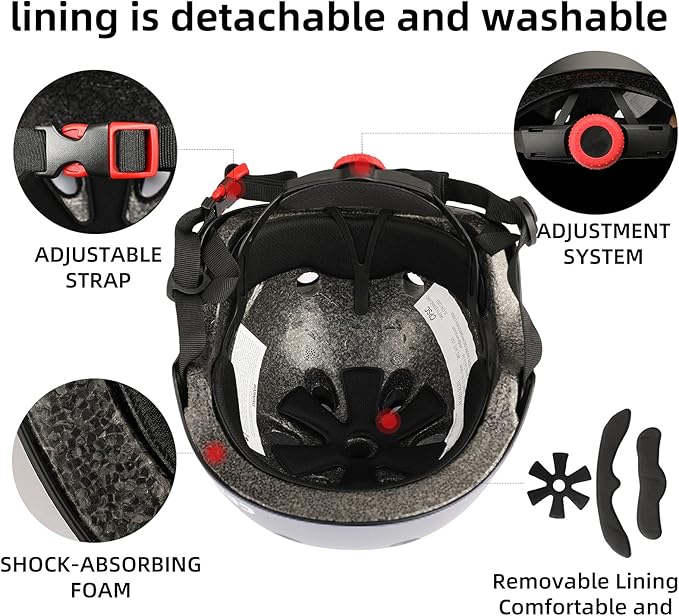 Kids Bike Helmet,Toddler Skateboard Helmets for Ages 2-3-5-8-14 Years Boys Girls，Adjustable Multi-Sport Bicycle Skateboarding Football Roller Skating Scooter Rollerblade Balance Bike Helmet