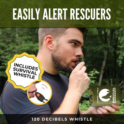 Next-Gen 2-Pack Emergency Sleeping Bags – ThermoShield™ Tech for Extreme Warmth – Reinforced Waterproof Bivy Sack with Survival Whistle – Compact & Essential for Camping & Outdoors