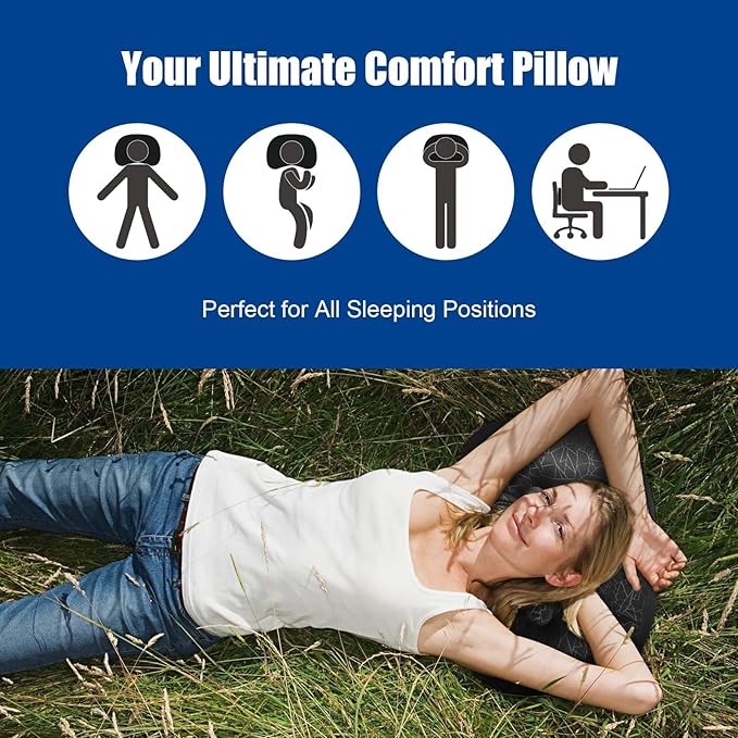 DAWNTREES Inflatable Pillow for Camping,Portable Compressible Ultra-light Travel Inflatable Pillow for Sleeping,Support The Neck and Lumbar,Backpacking Essentials (Black)