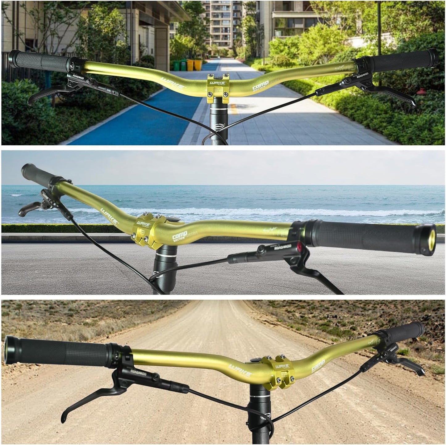 Wake Bicycle Handlebars 31.8 mm Mountain Bike Handlebar 720mm/780mm Aluminium Alloy MTB Handlebar Bicycle Riser Bars Extra Long Bicycle Handlebars for Downhill Cycling Racing